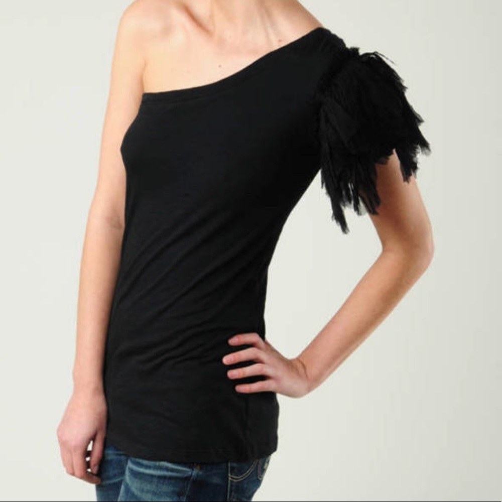 Elizabeth and James One Shoulder Foliage Top
